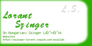 lorant szinger business card